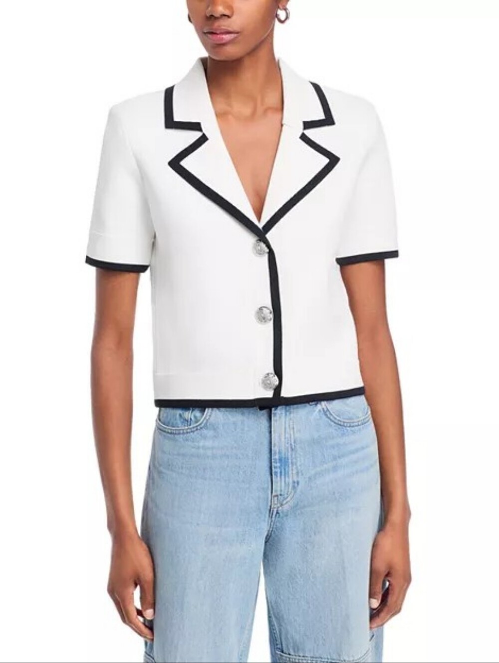 Veronica Beard Stovall Knit Short-Sleeve Jacket